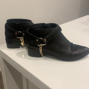 Black Chain Ankle Boots